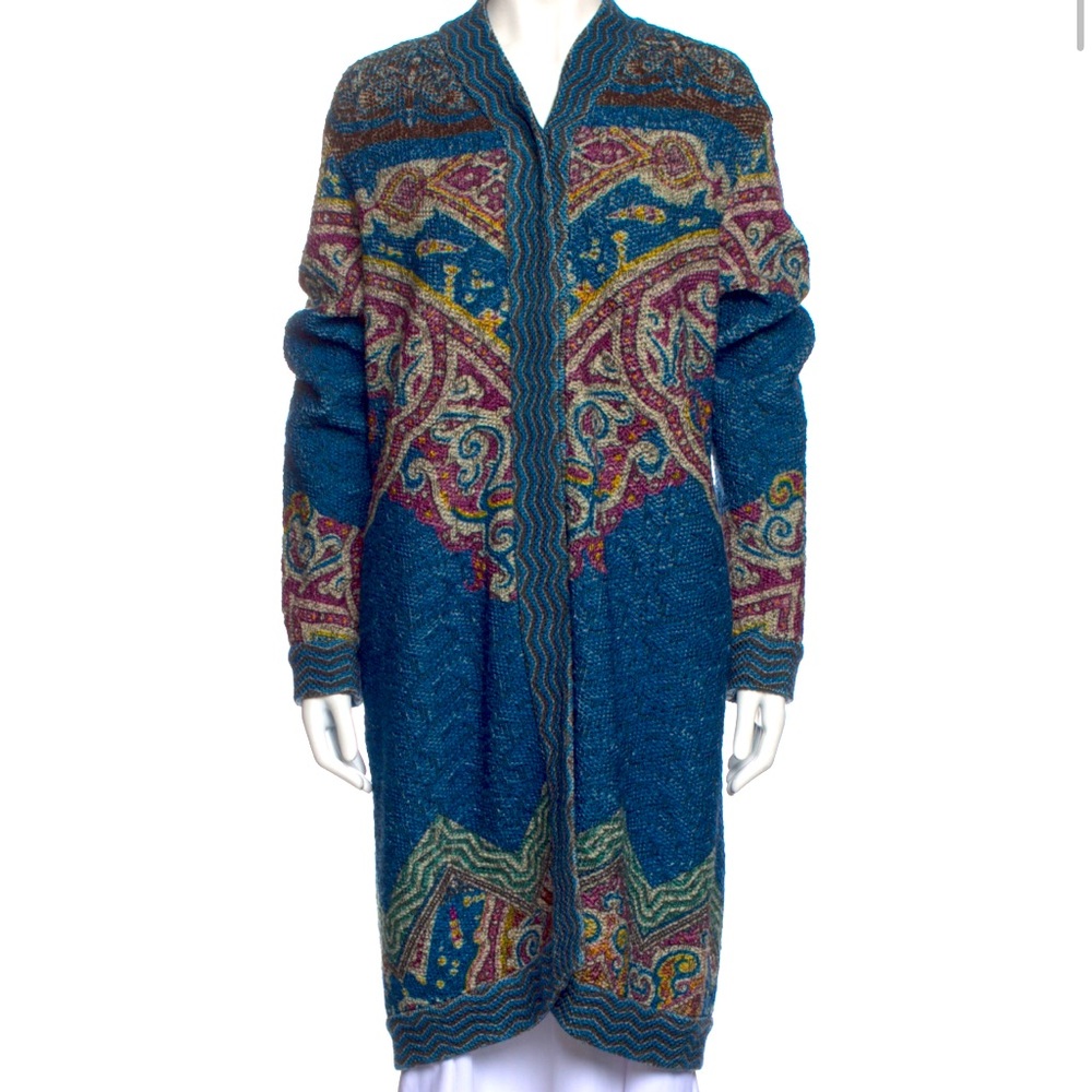 Etro Wool print sweater / knit coat it48 us12